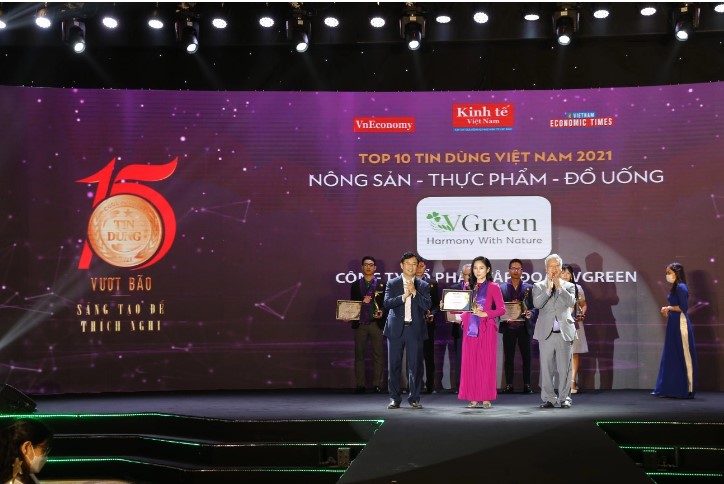VGreen được vinh danh Top 10 tin dùng Việt Nam 2021 - Nhóm ngành nông sản - Thực phẩm - Đồ uống